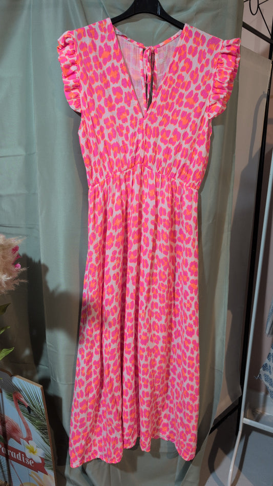 Robe Léo rose et orange